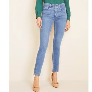 Ann Taylor Button Hem Skinny Jeans Size 12
